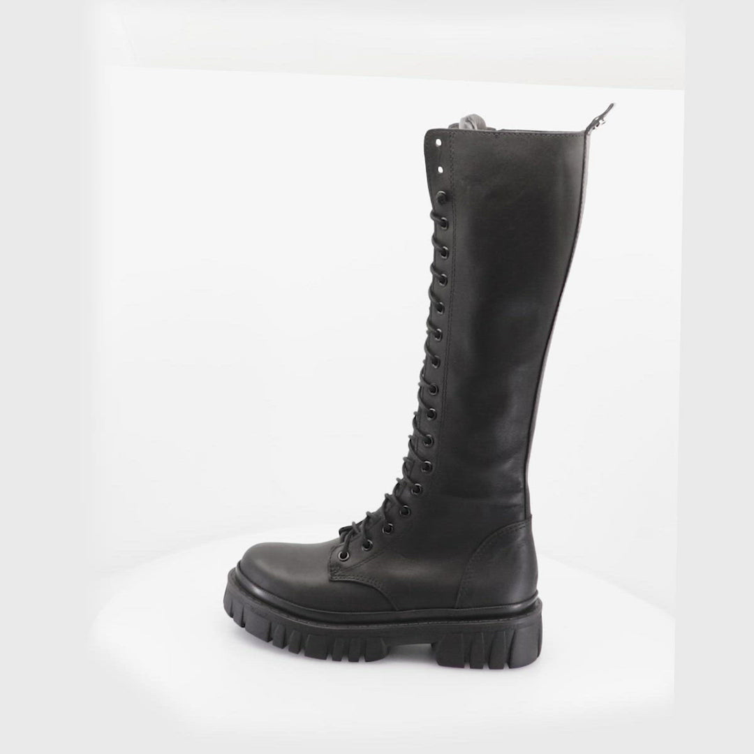 HOLLI BLACK COMBAT BOOTS