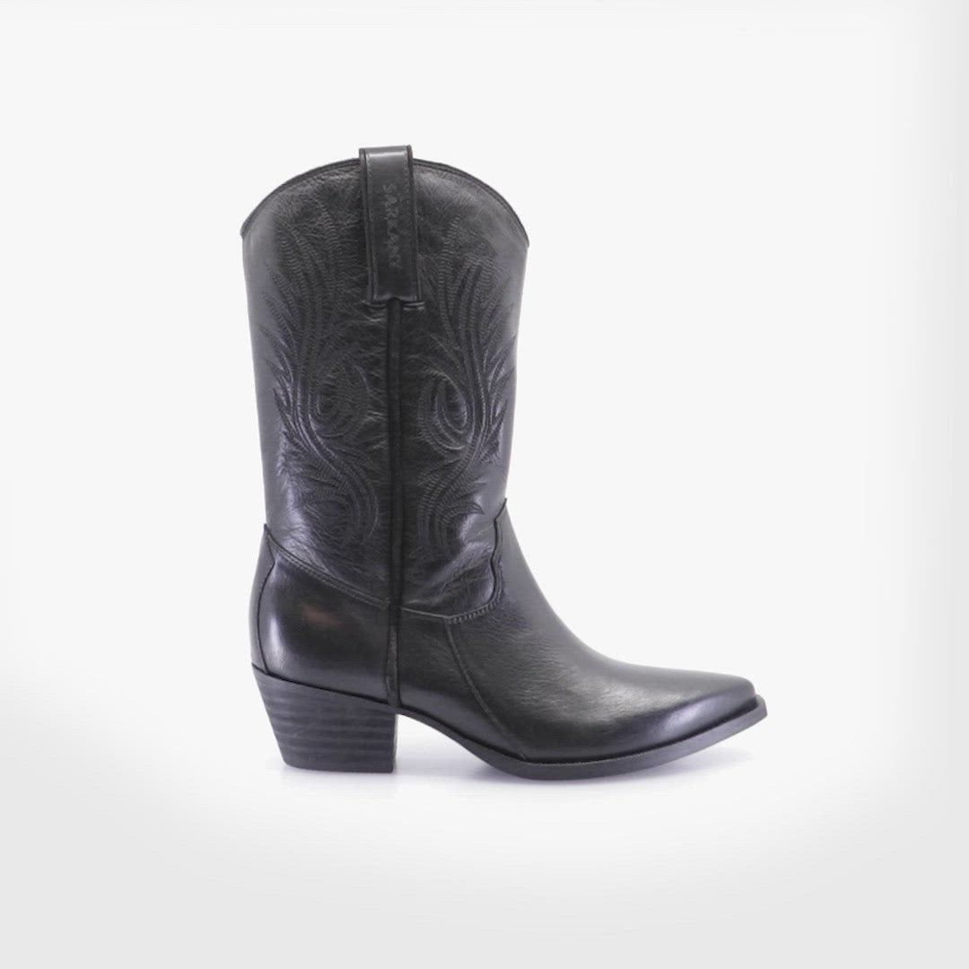 FRANT BLACK WESTERN BOOTS