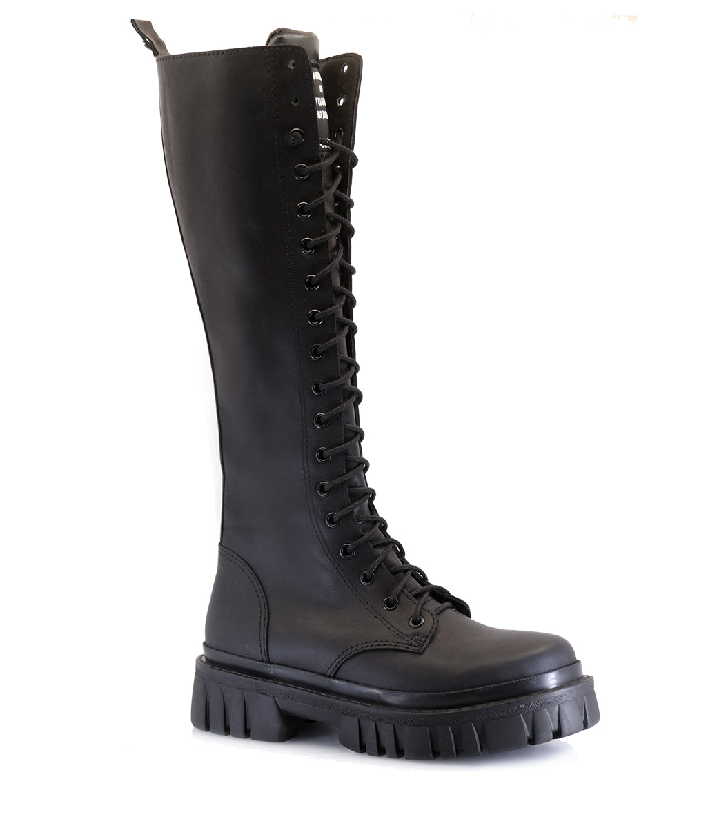 HOLLI BLACK COMBAT BOOTS