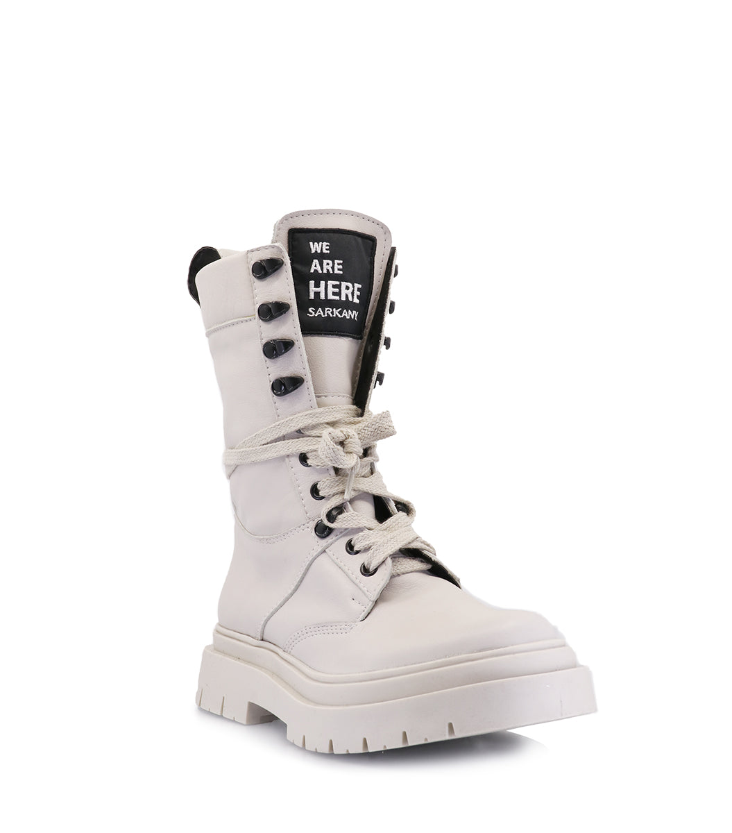 AMIR WHITE COMBAT BOOTS