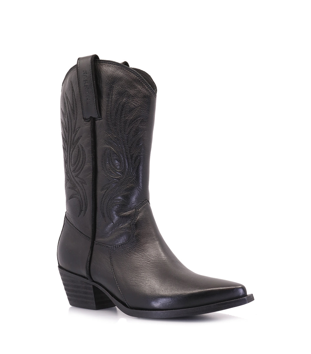 FRANT BLACK WESTERN BOOTS