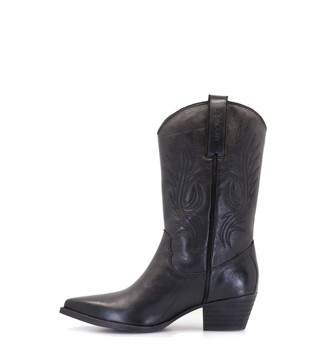 FRANT BLACK WESTERN BOOTS