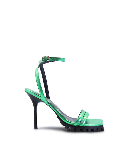 FRESH GREEN HEEL SANDALS