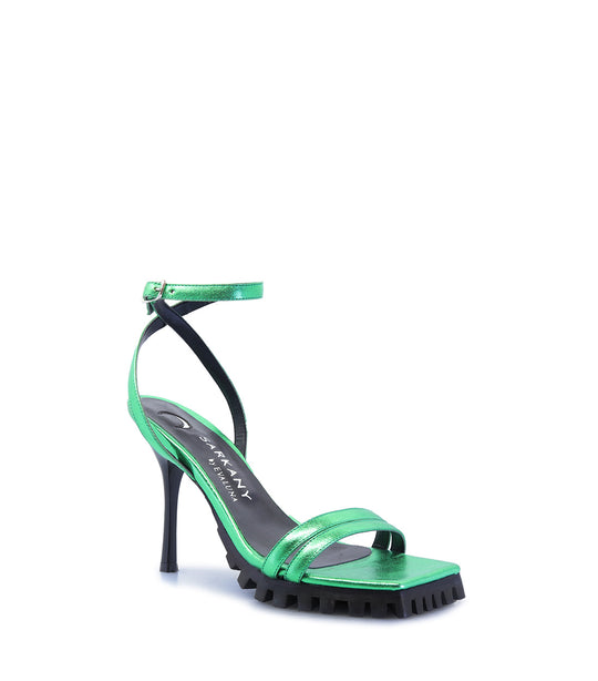 FRESH GREEN HEEL SANDALS