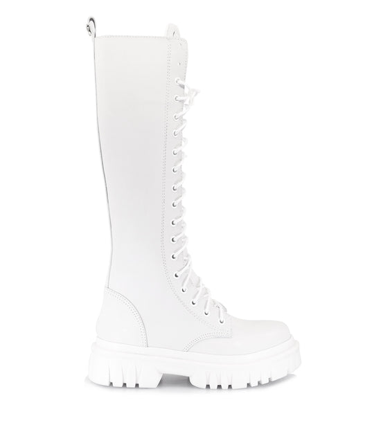 HOLLI WHITE COMBAT BOOTS