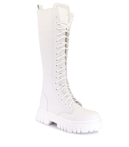 HOLLI WHITE COMBAT BOOTS