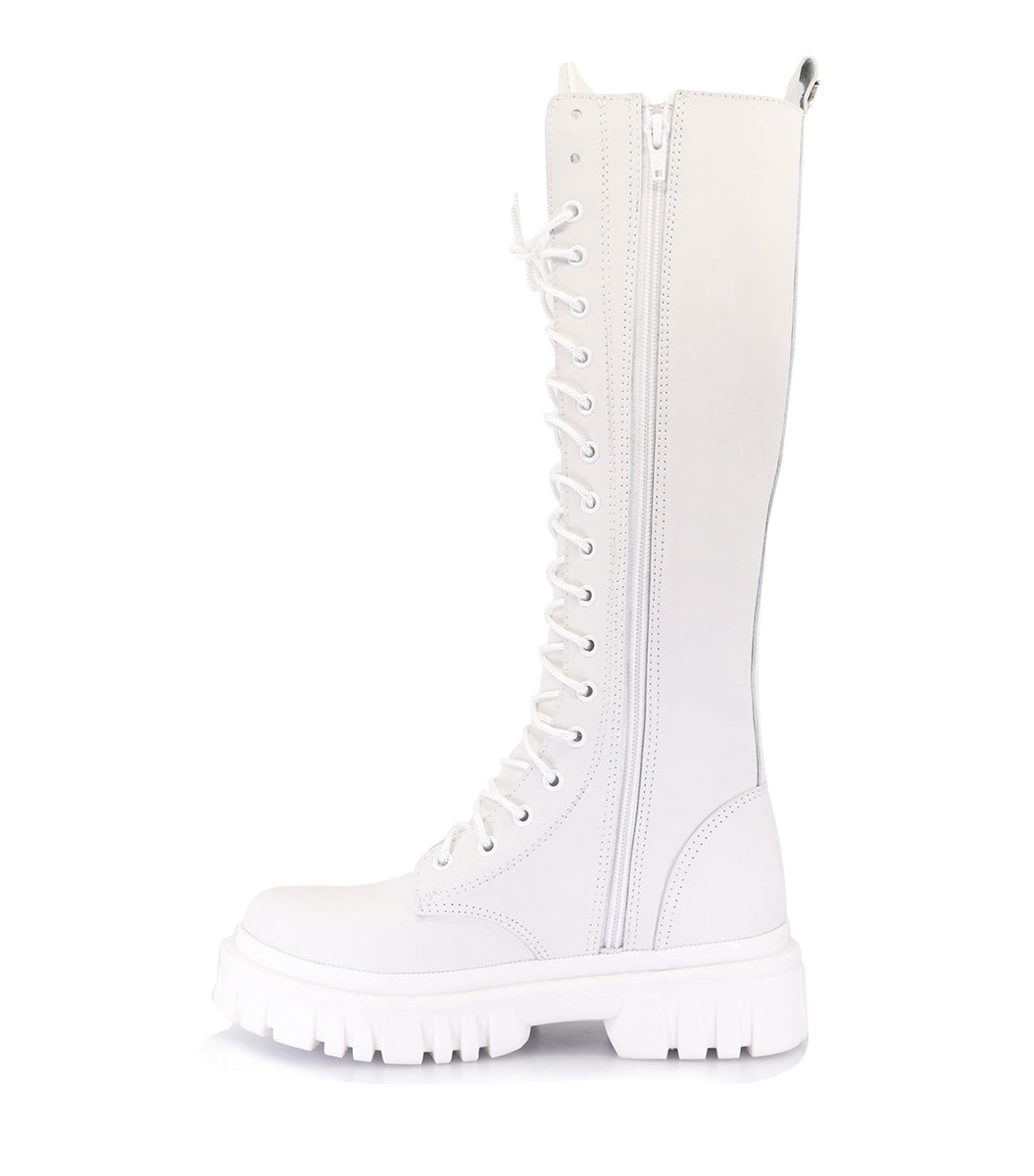 HOLLI WHITE COMBAT BOOTS