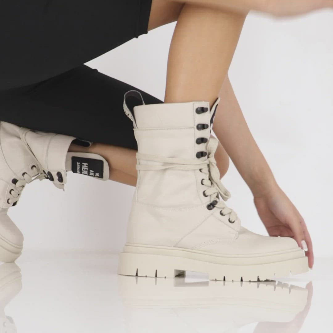 AMIR WHITE COMBAT BOOTS